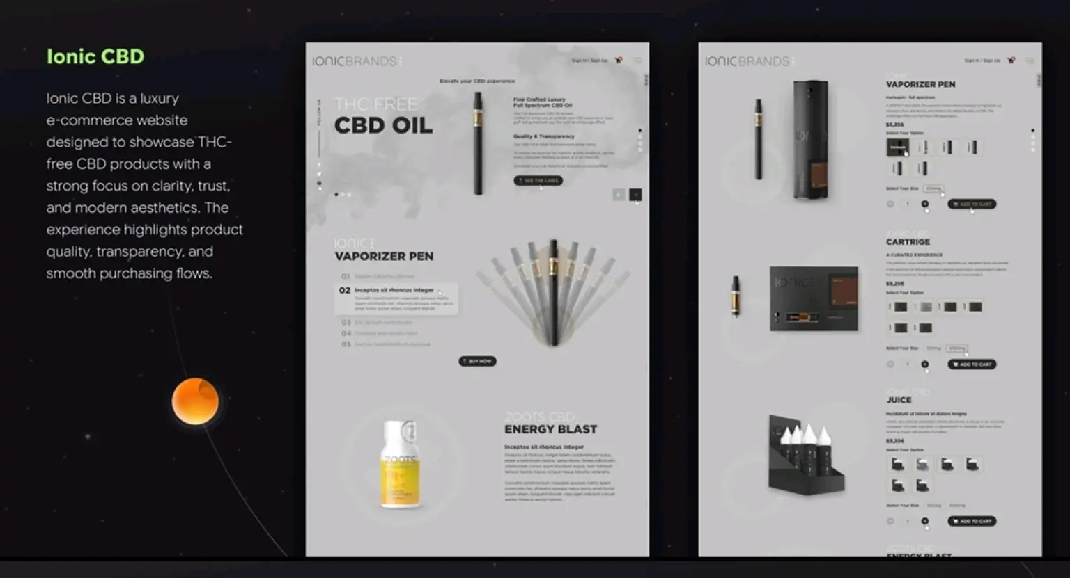 Ionic CBD website design